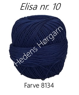 Elisa hæklegarn nr. 10 farve 8134 Mørke blå